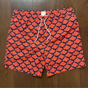 SWIMS Nuotare Swim Shorts Red Fish Print Men’s Size XXL